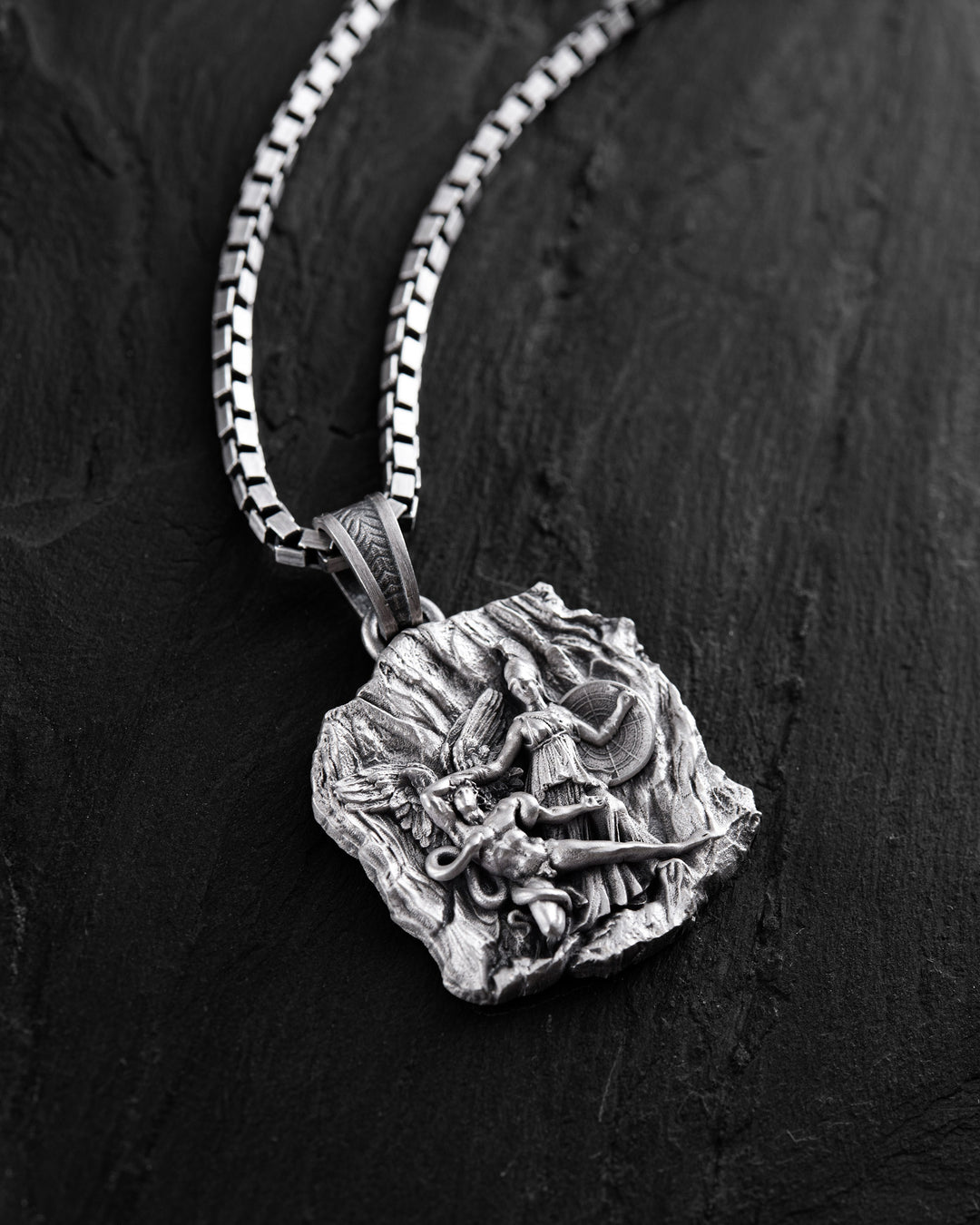 Silver Pendant ATHENA ATTACKS THE GIANT ENCELADUS
