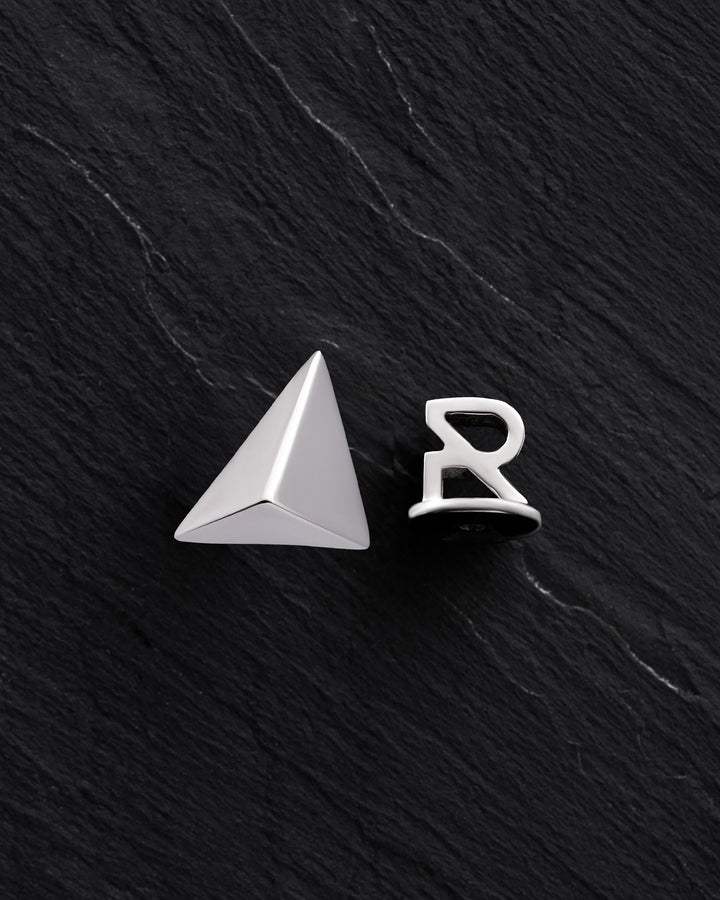 14k white gold single earring PYRAMID