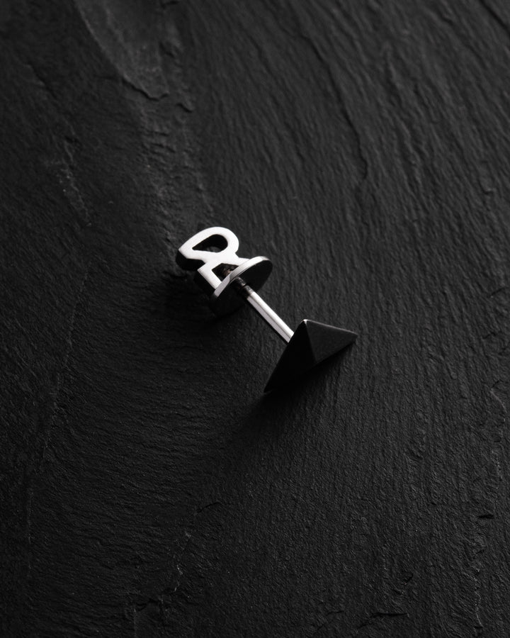 14k white gold single earring PYRAMID