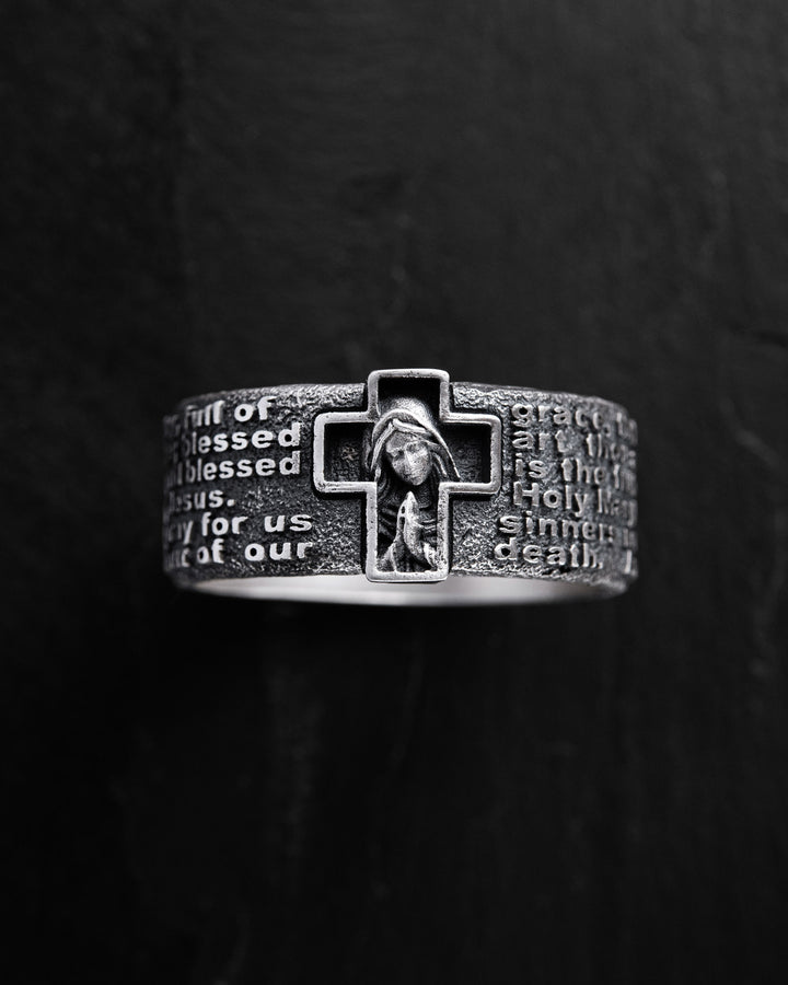 Silver ring PRAYER TO HAIL MARY