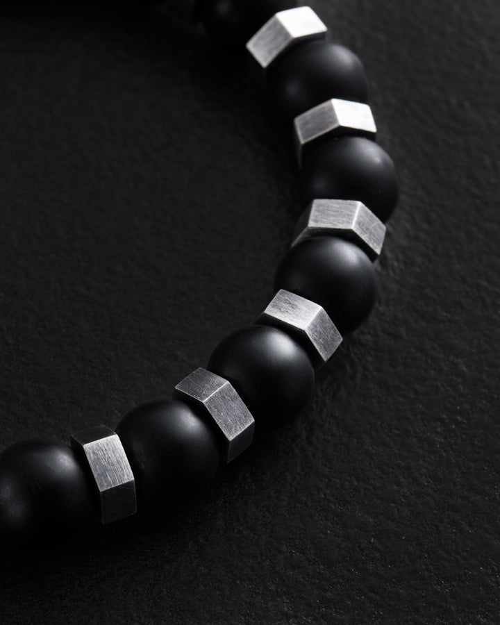 Men's bracelet RESPONDEO (silver, lava) M