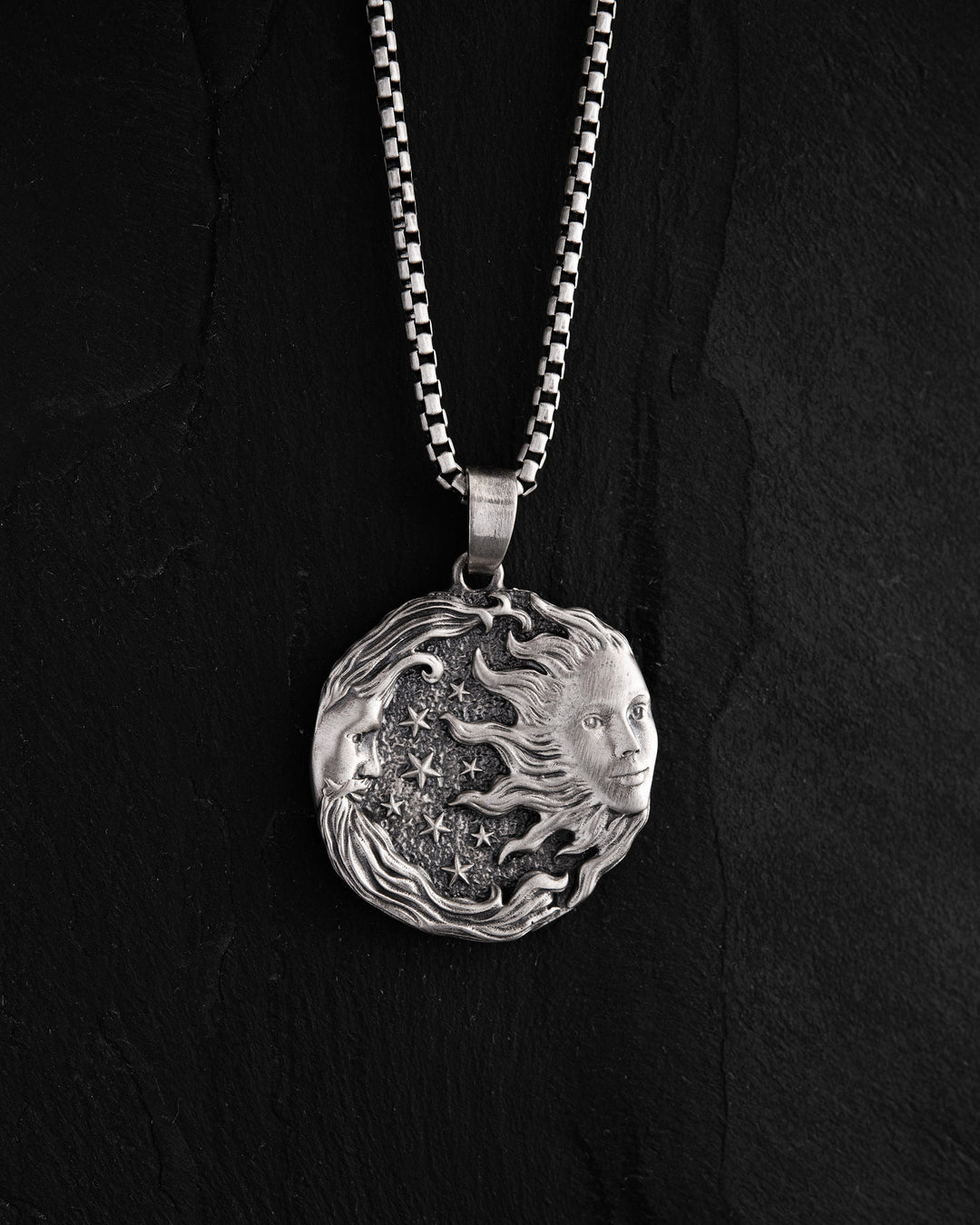 Silver pendan SUN MOON and STARS