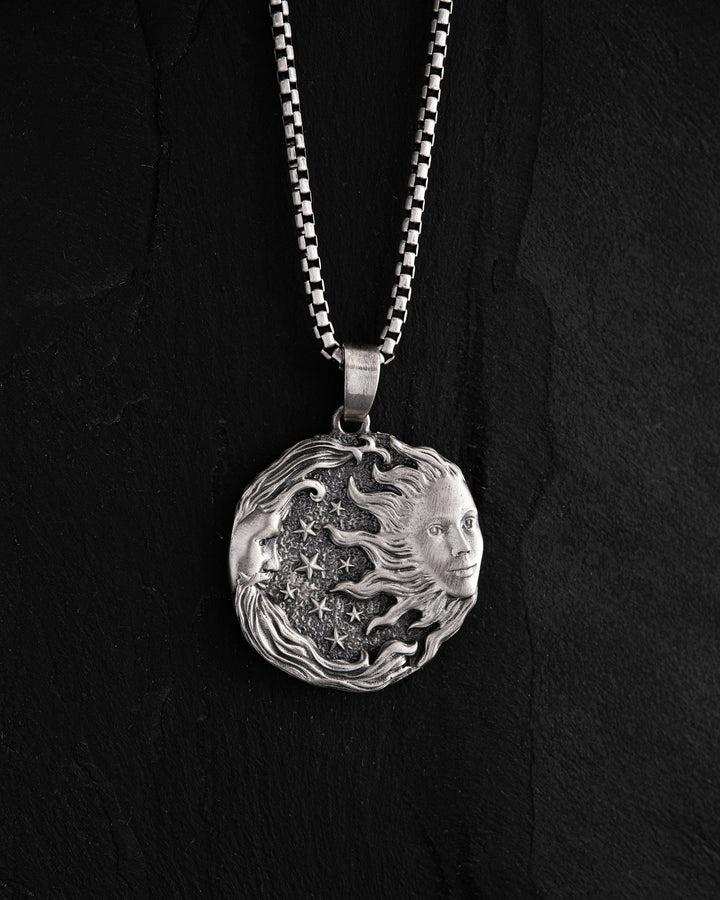 Silver pendan SUN MOON and STARS