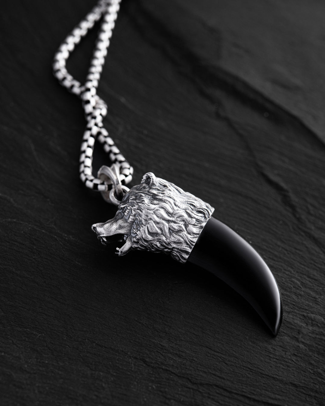 Silver pendant BEAR CLAW