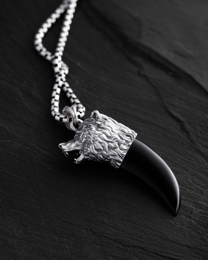 Silver pendant BEAR CLAW