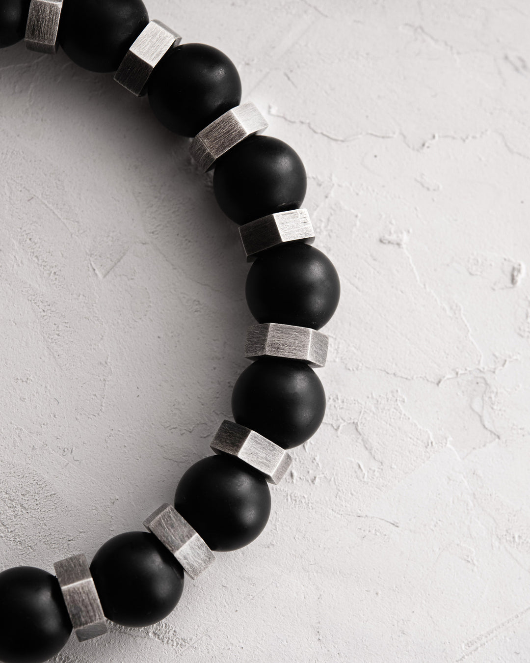 Men's bracelet RESPONDEO (silver, lava) M