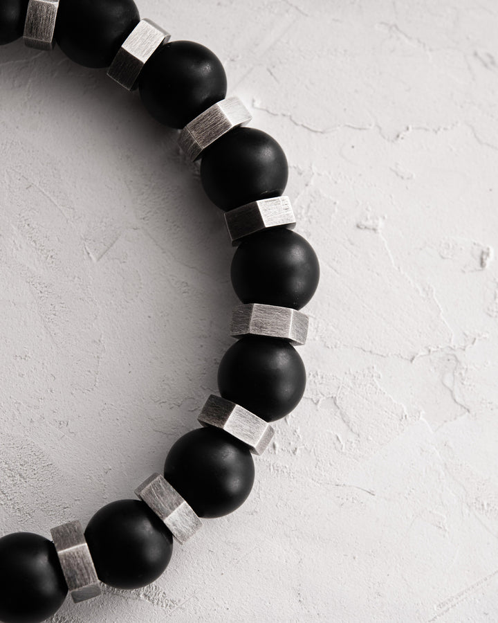 Men's bracelet RESPONDEO (silver, lava) M