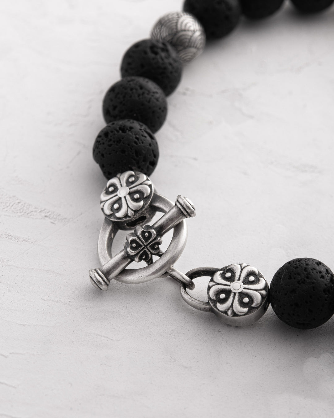 Men's bracelet JAPANESE KOI CARP AND WAVES (lava)