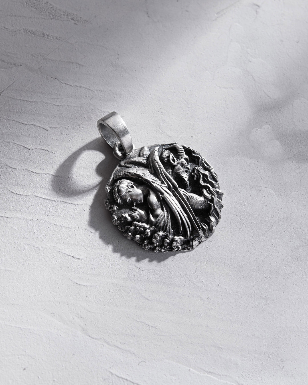 Silver pendant ANGEL AND DEMON