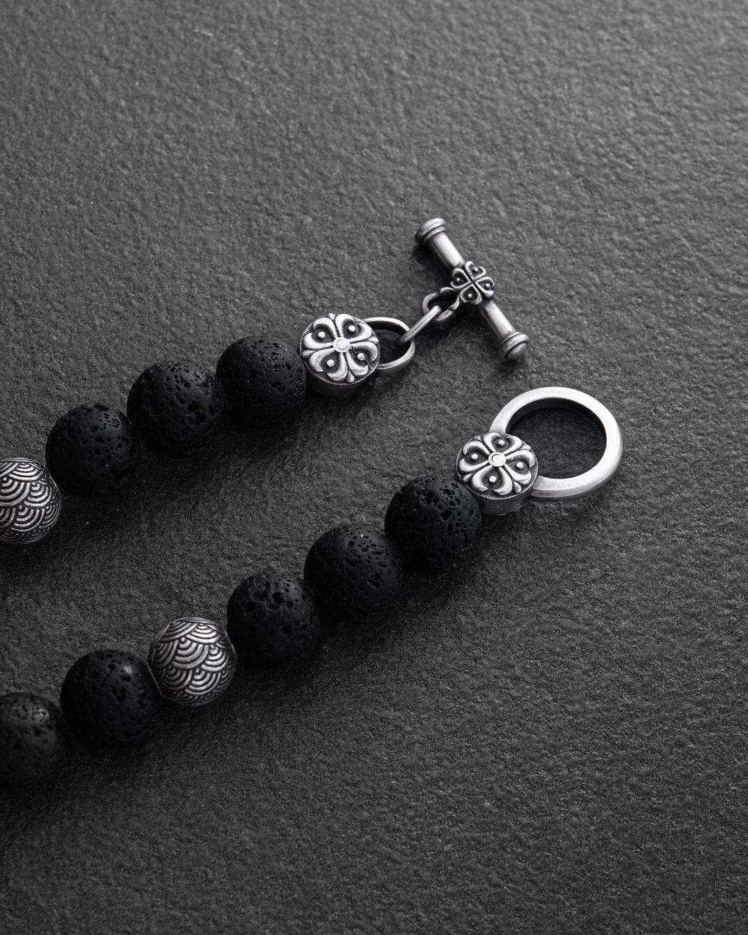 Men's bracelet JAPANESE KOI CARP AND WAVES (lava)