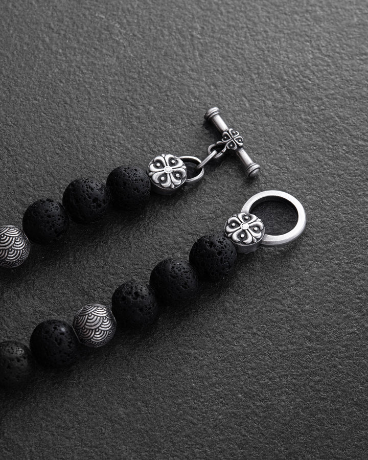 Men's bracelet JAPANESE KOI CARP AND WAVES (lava)