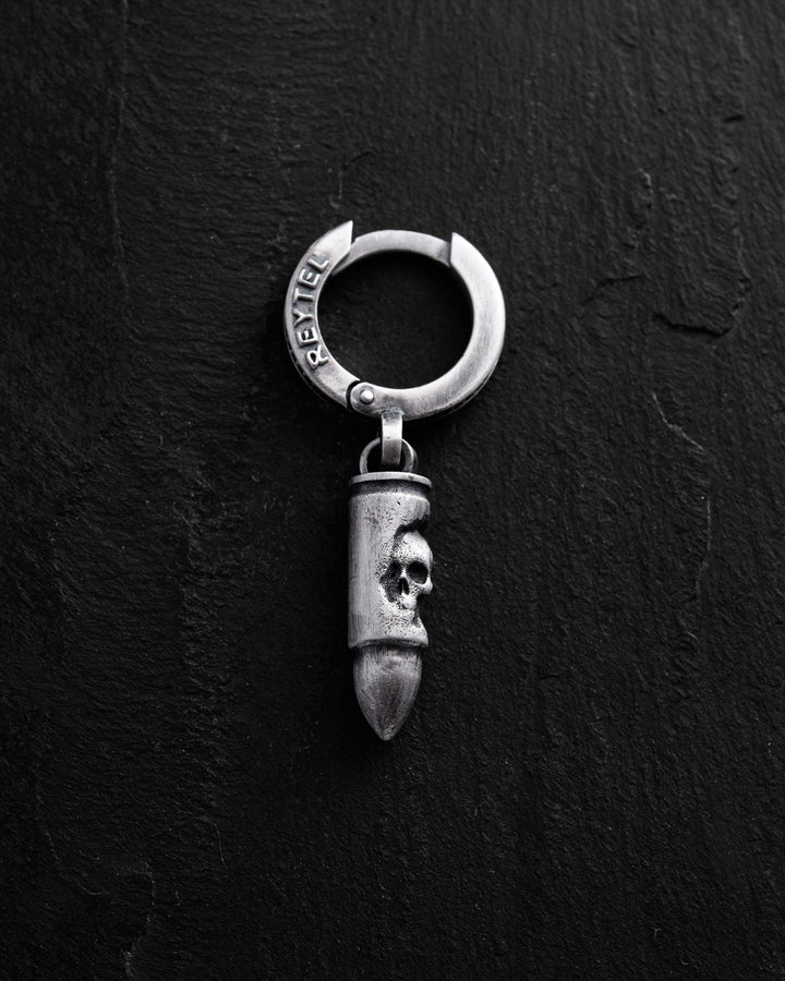 Silver single earring BULLET. MEMENTO MORI
