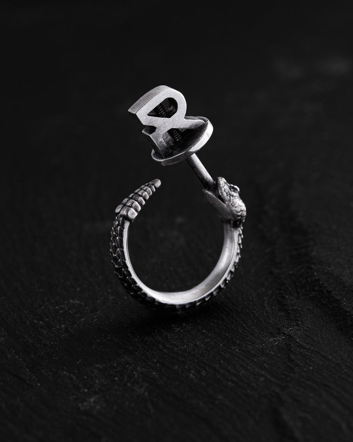 Silver single earring RATTLESNAKE