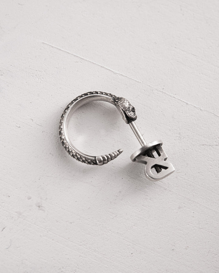 Silver single earring RATTLESNAKE