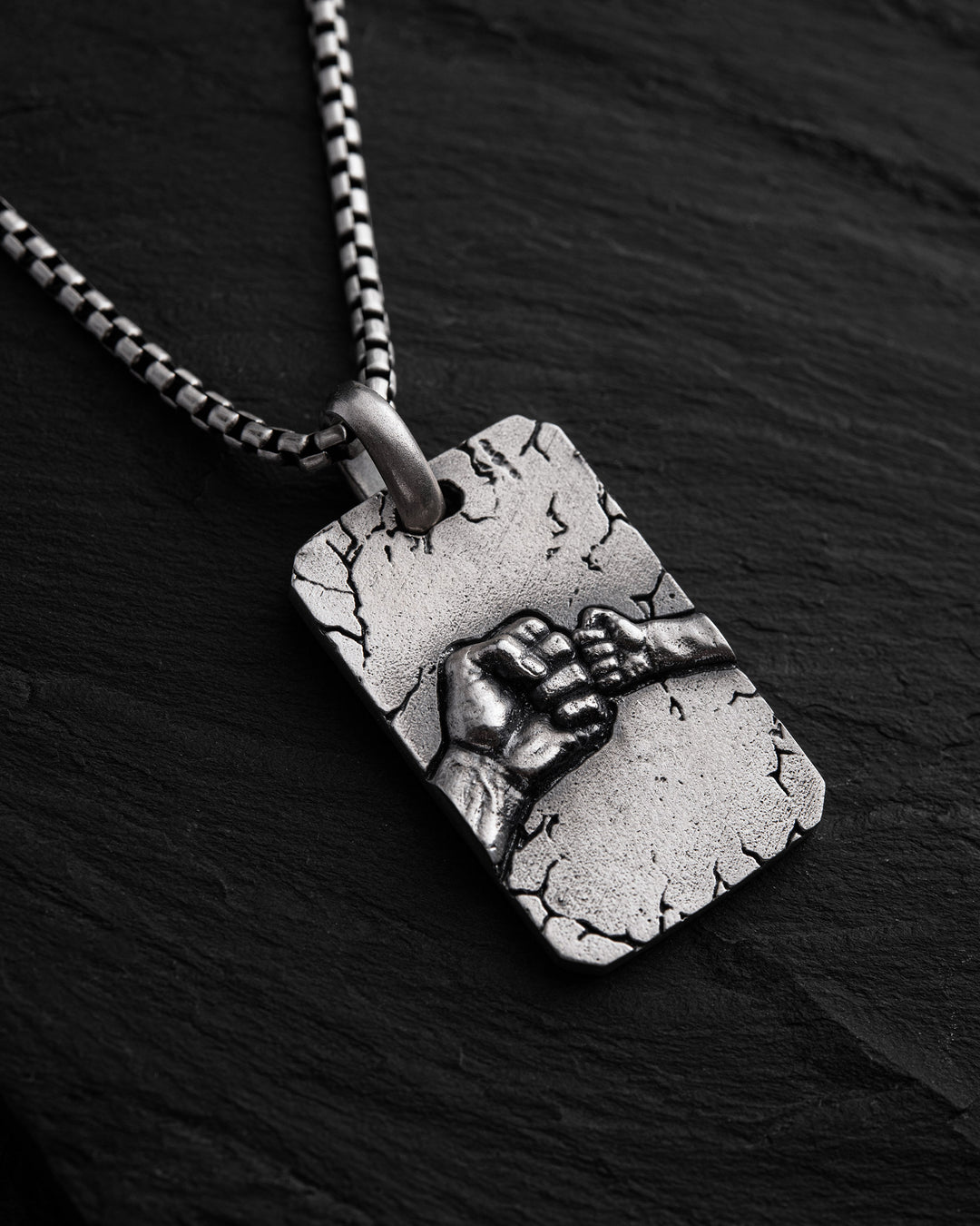 Silver pendant FATHER AND SON