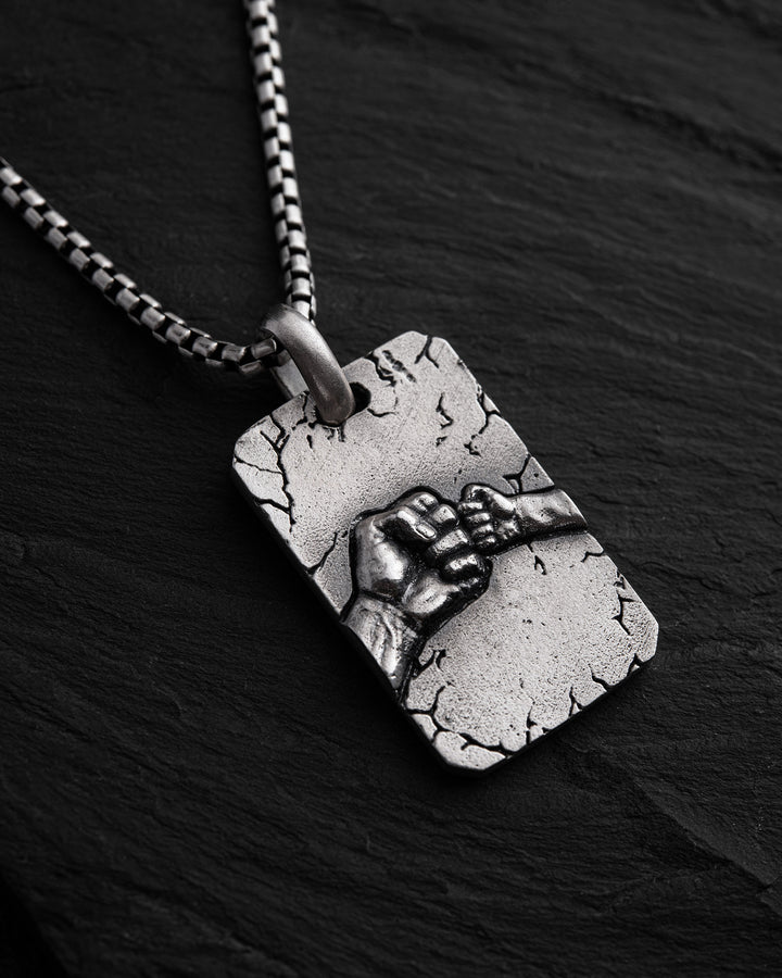 Silver pendant FATHER AND SON