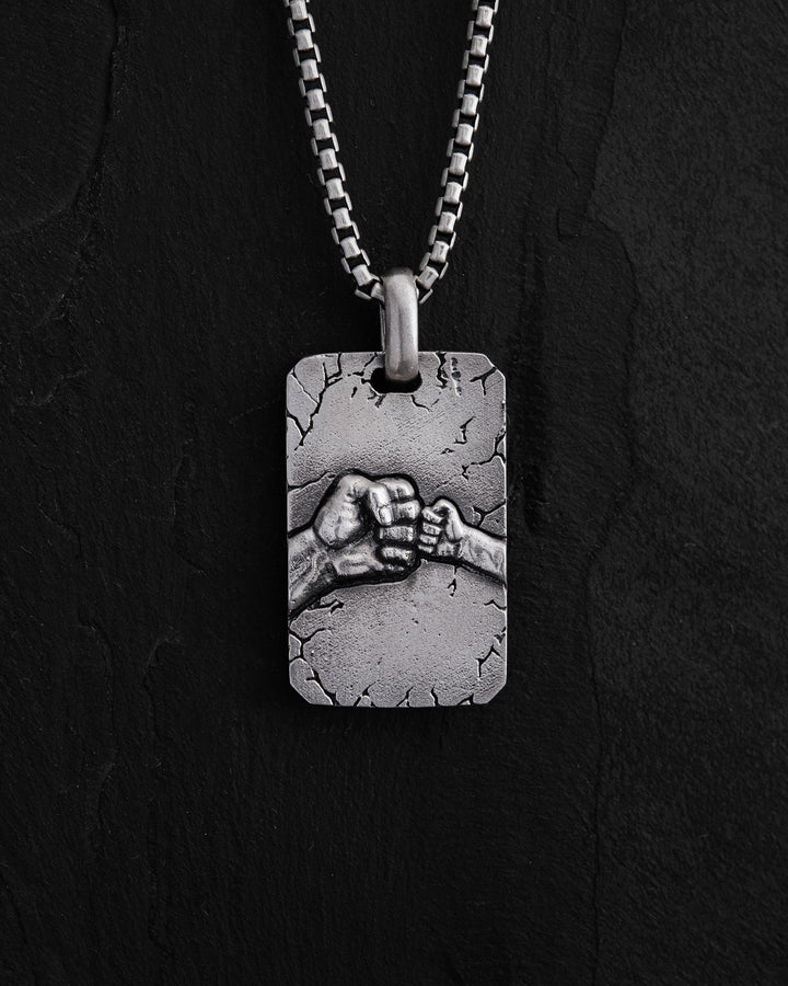 Silver pendant FATHER AND SON