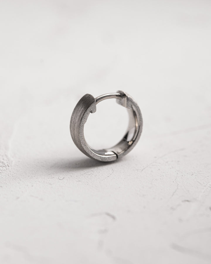 14k white gold single earring THE HOOP