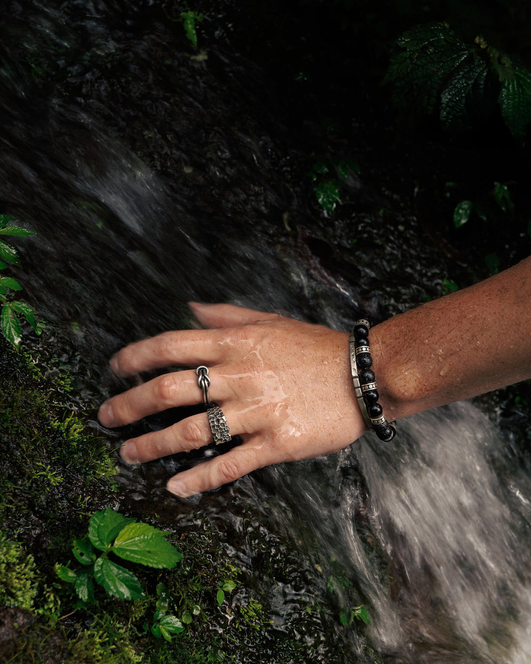 Men's bracelet HARMONIA (silver, lava)