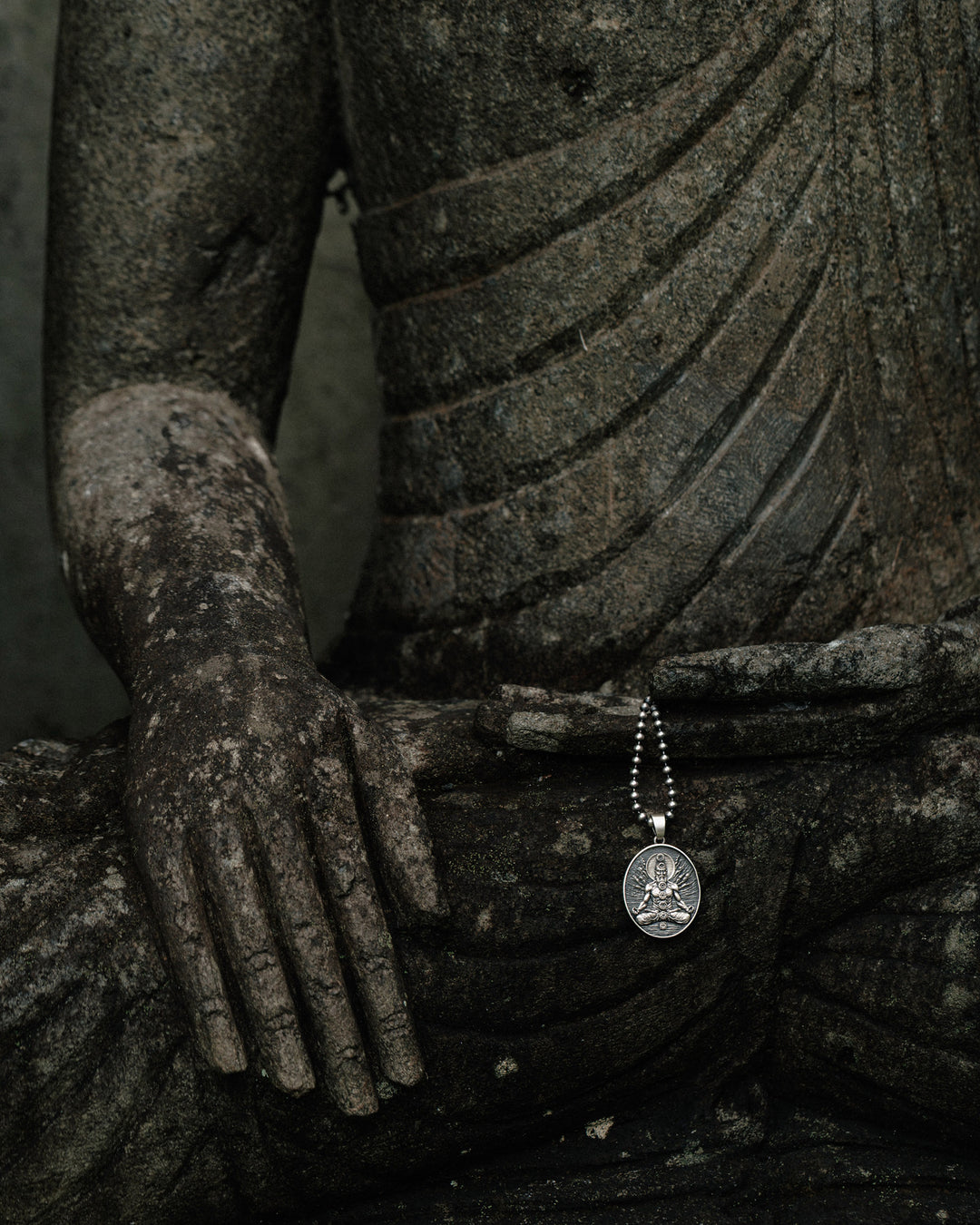 Silver pendant BUDDHA 7 CHAKRAS MEDITATION