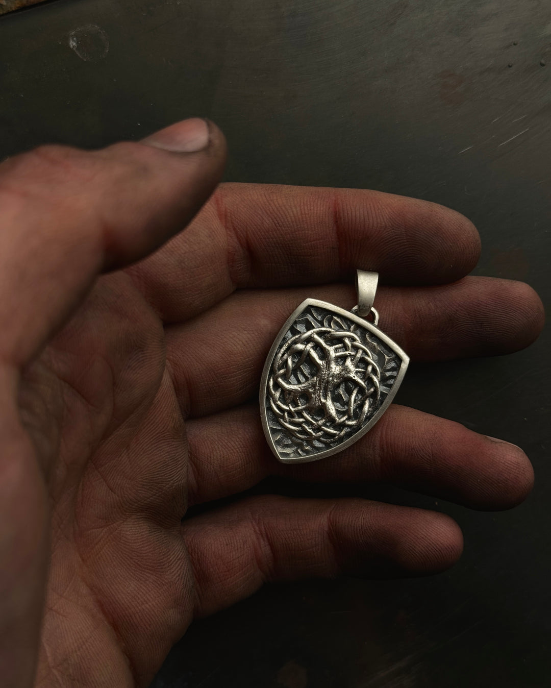 Silver pendant - shield TREE OF LIFE