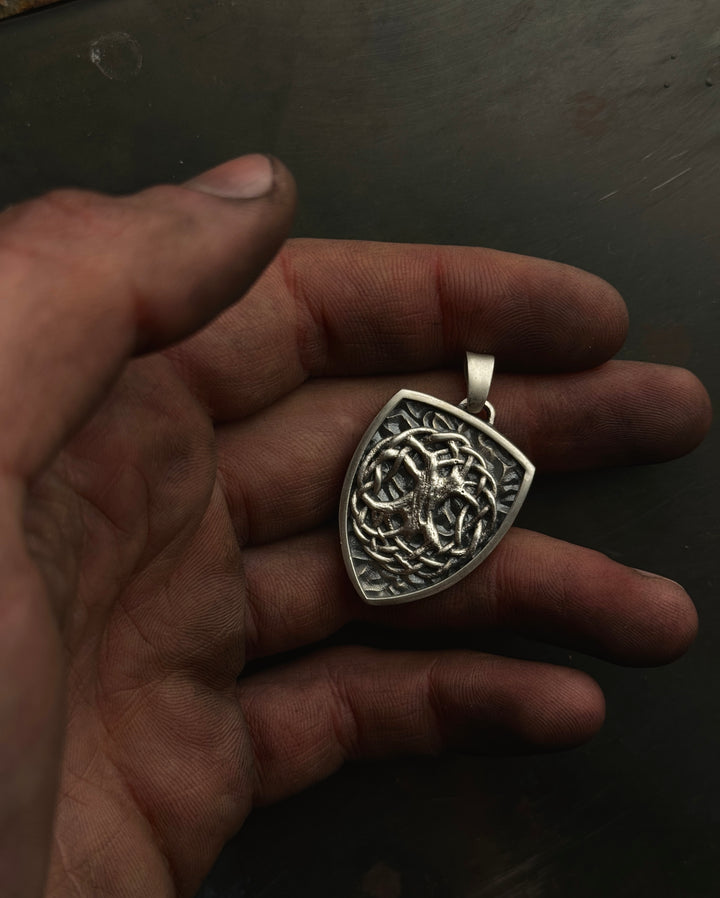 Silver pendant - shield TREE OF LIFE