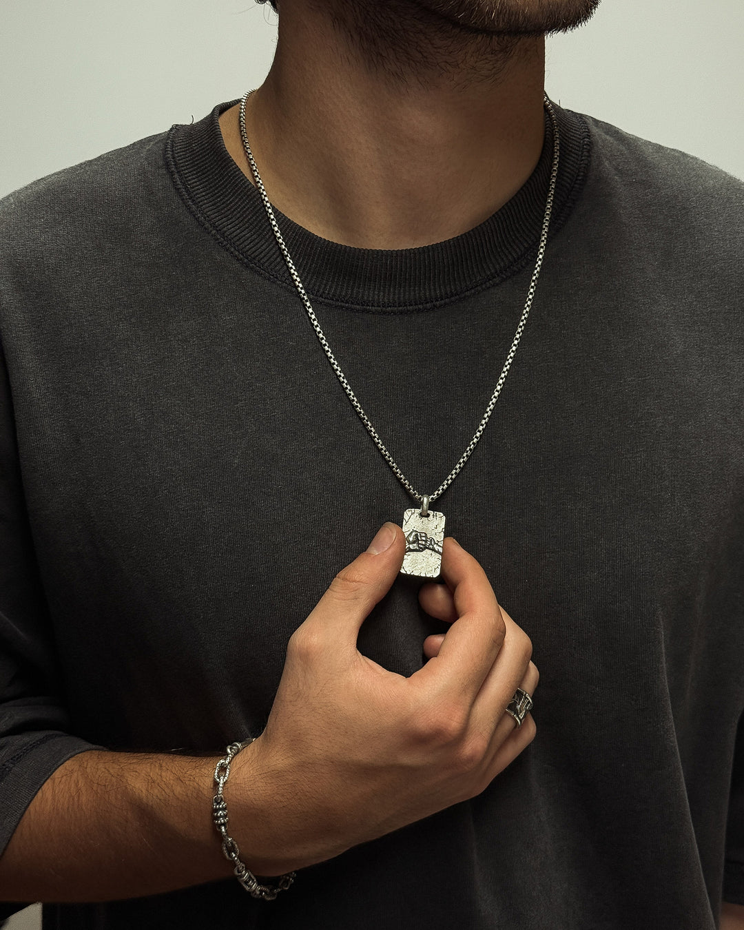 Silver pendant FATHER AND SON