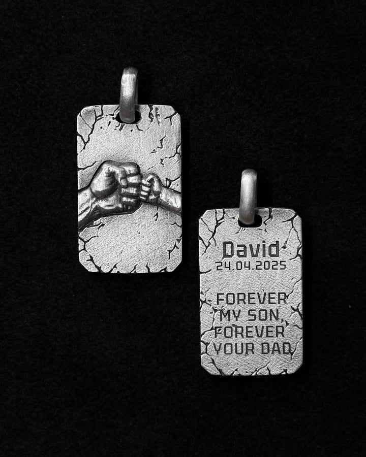 Silver pendant FATHER AND SON