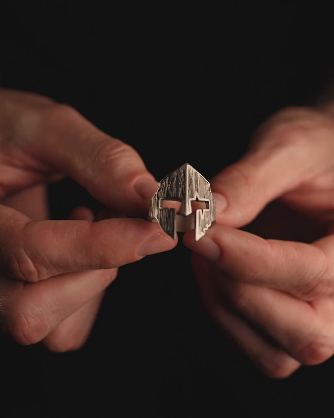 SPARTAN WARRIOR'S HELMET silver ring