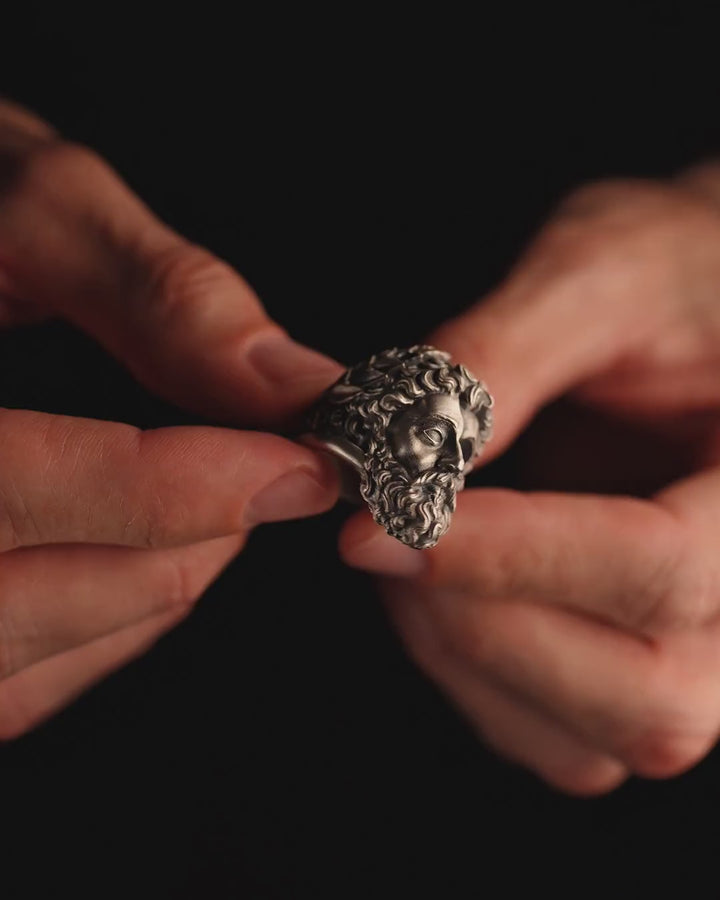 Silver ring ZEUS. MEMENTO MORI