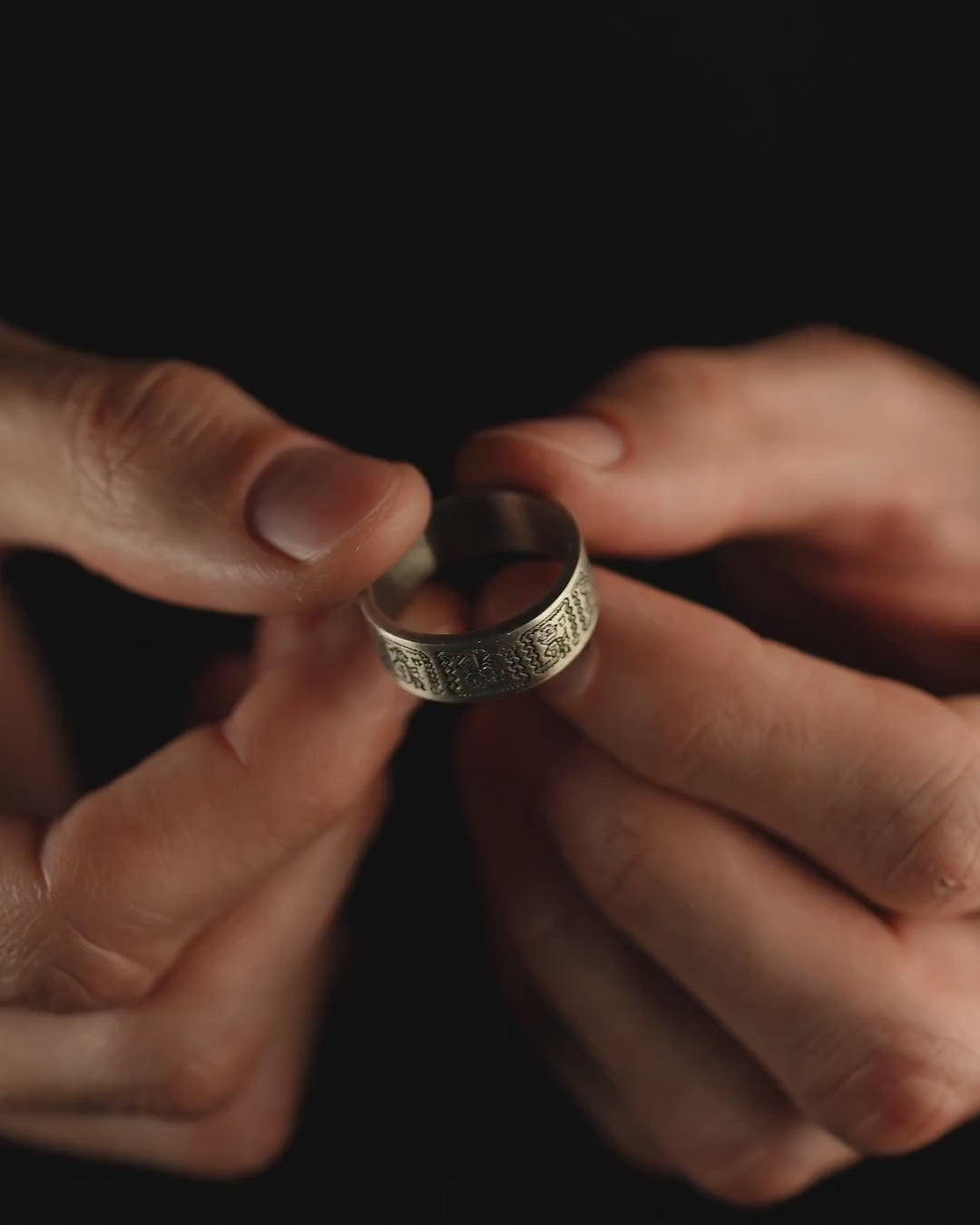 Silver ring AZTEC AND MAYAN HIEROGLYPHICS