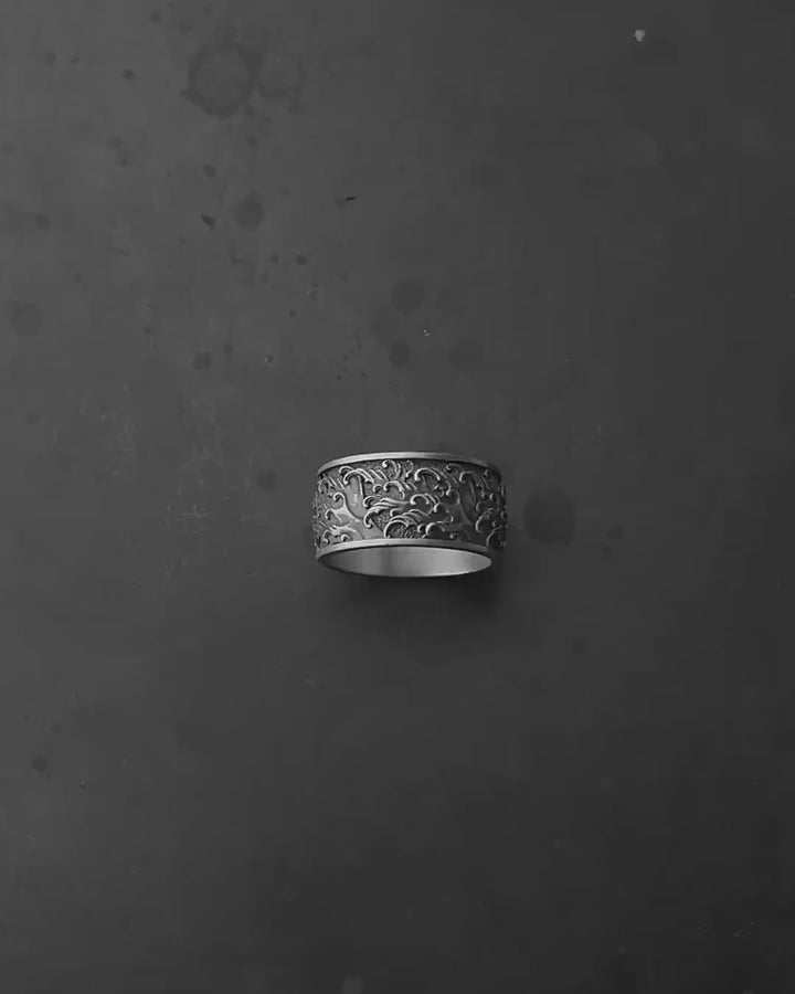 JAPANESE WAVE silver ring