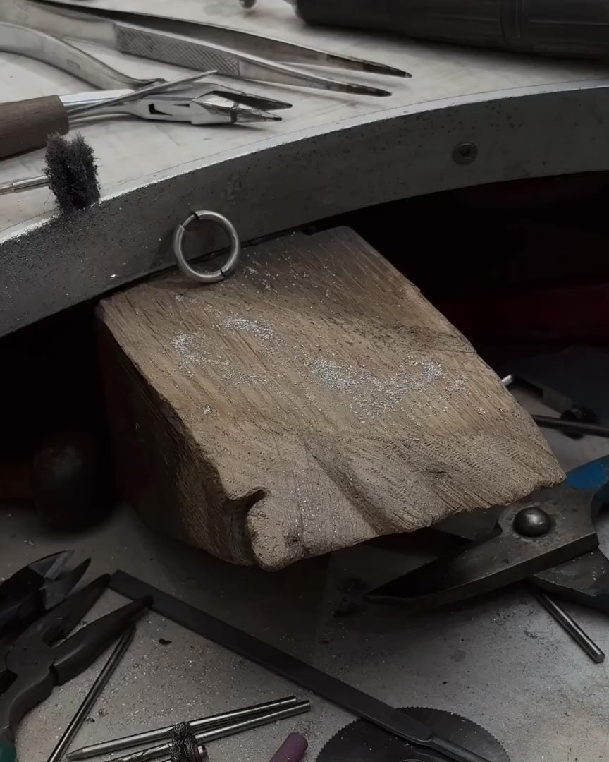 Silver hoop earring ORBIT