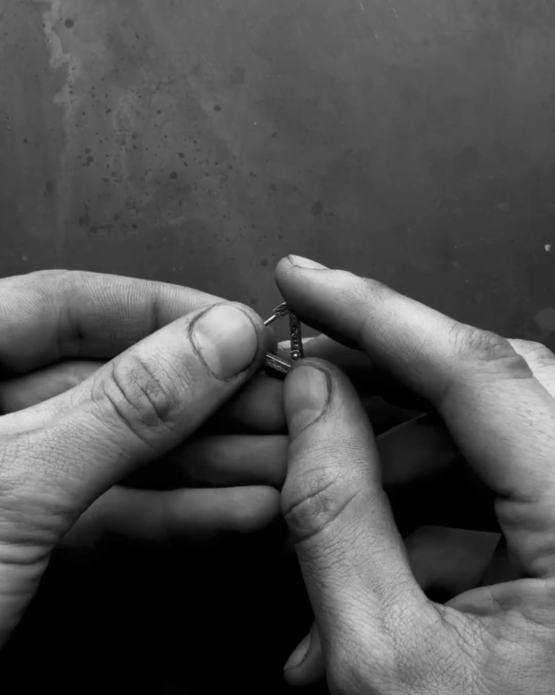 Silver single earring RISK