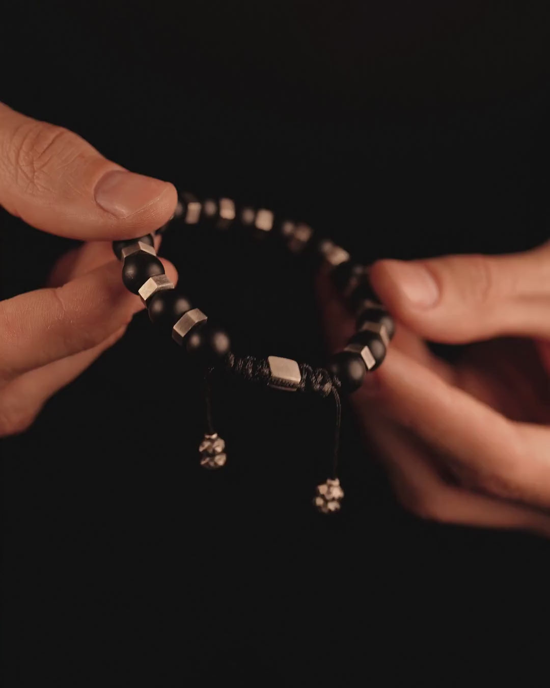 Men's bracelet RESPONDEO (silver, lava) M