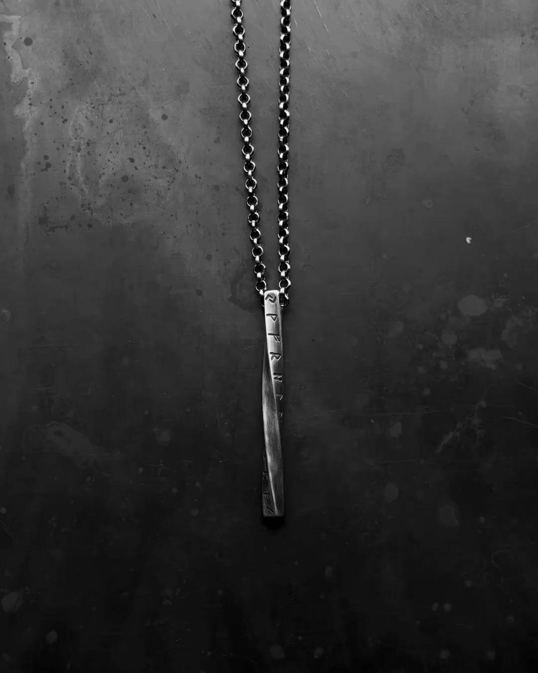 Silver pendant on a chain RUNES - AMULETS