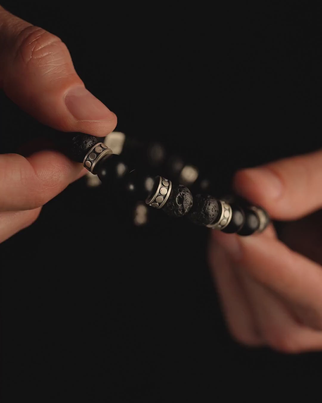 Men's bracelet HARMONIA (silver, lava)