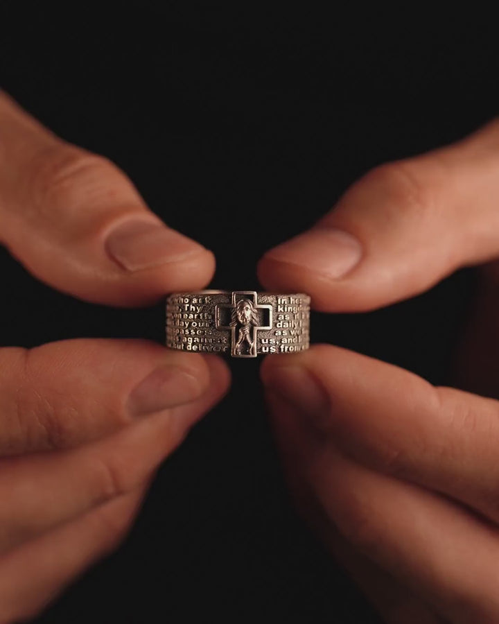 Silver ring PRAYER OUR FATHER
