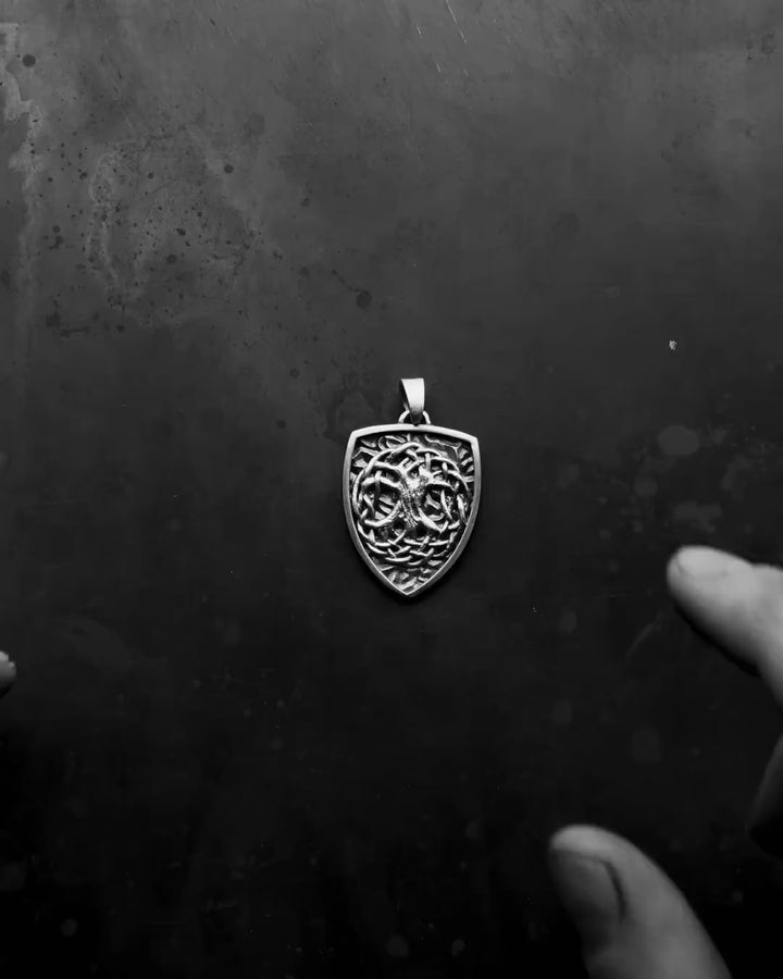 Silver pendant - shield TREE OF LIFE