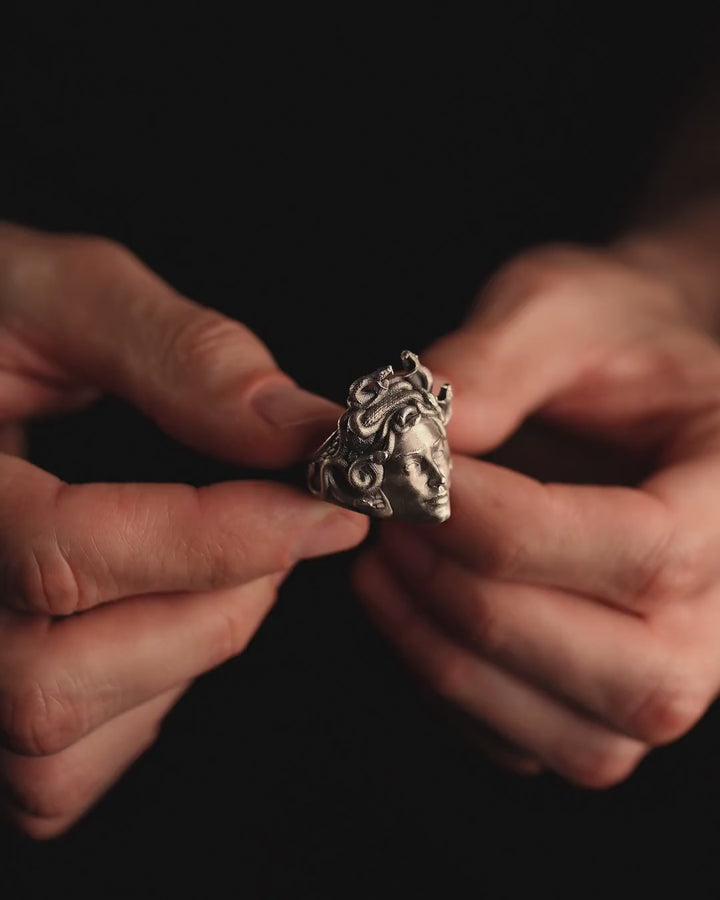 Silver ring GORGON MEDUSA