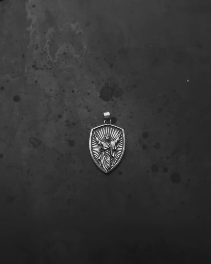 Silver pendant - shield ENLIGHTENMENT