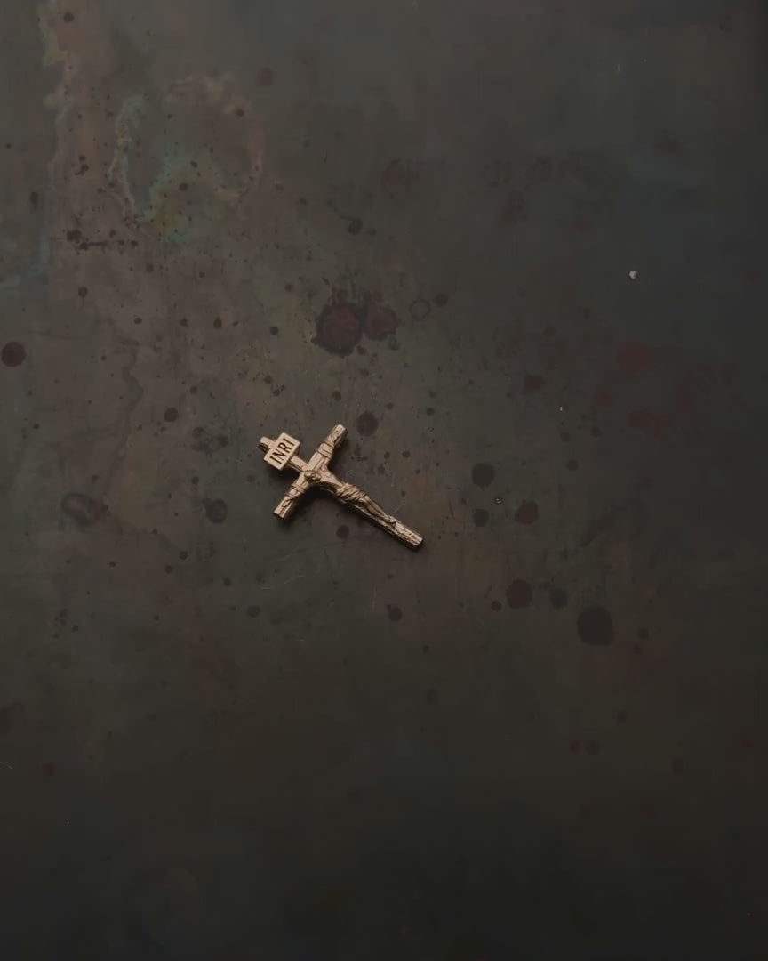 14k rose gold cross CRUCIFIXION of JESUS CHRIST S