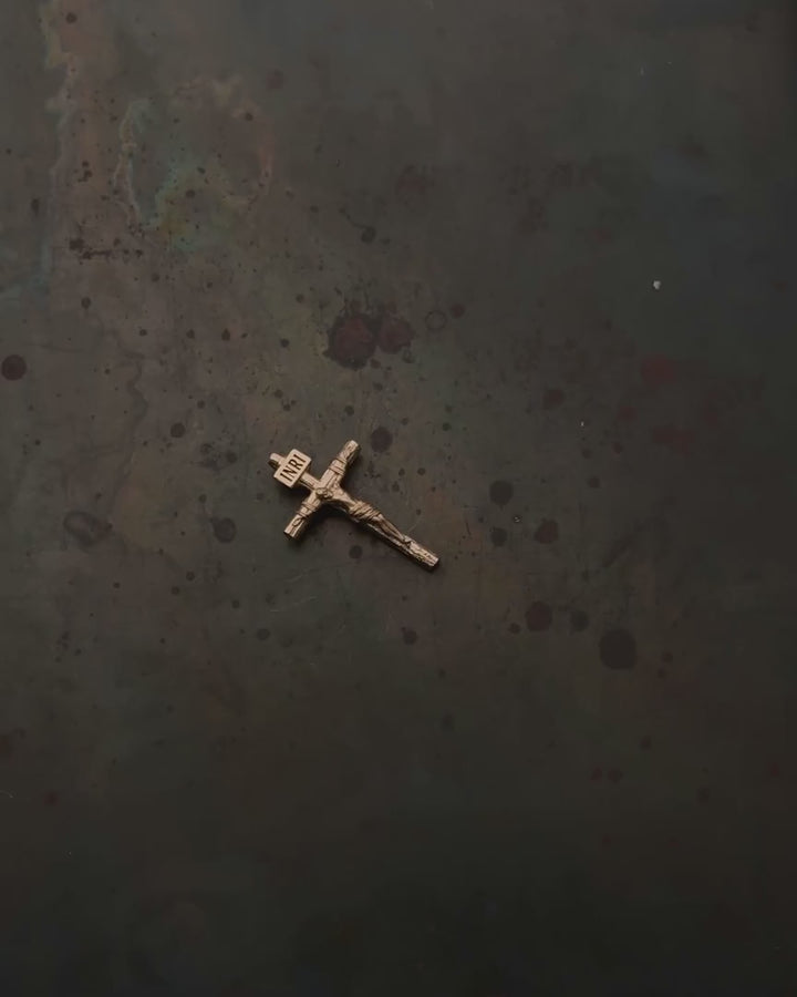 14k rose gold cross CRUCIFIXION of JESUS CHRIST S