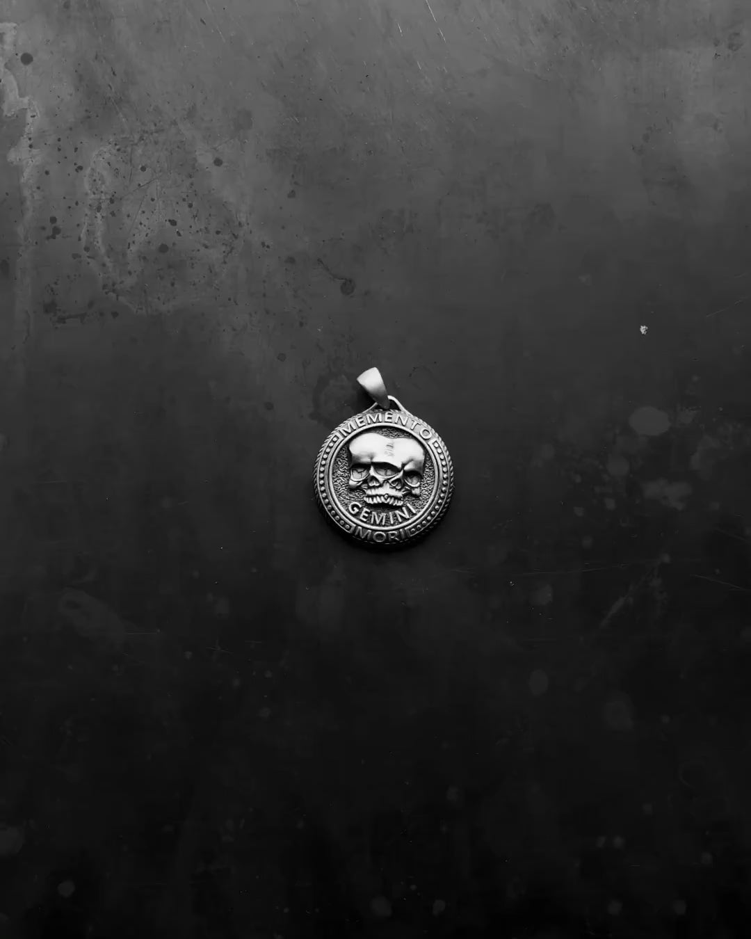 Silver pendant Zodiac sign - GEMINI. MEMENTO MORI