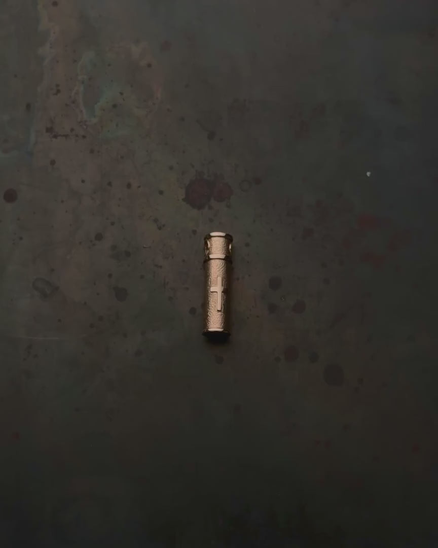 14k rose gold pendant RELIQUARY WITH THE CROSS