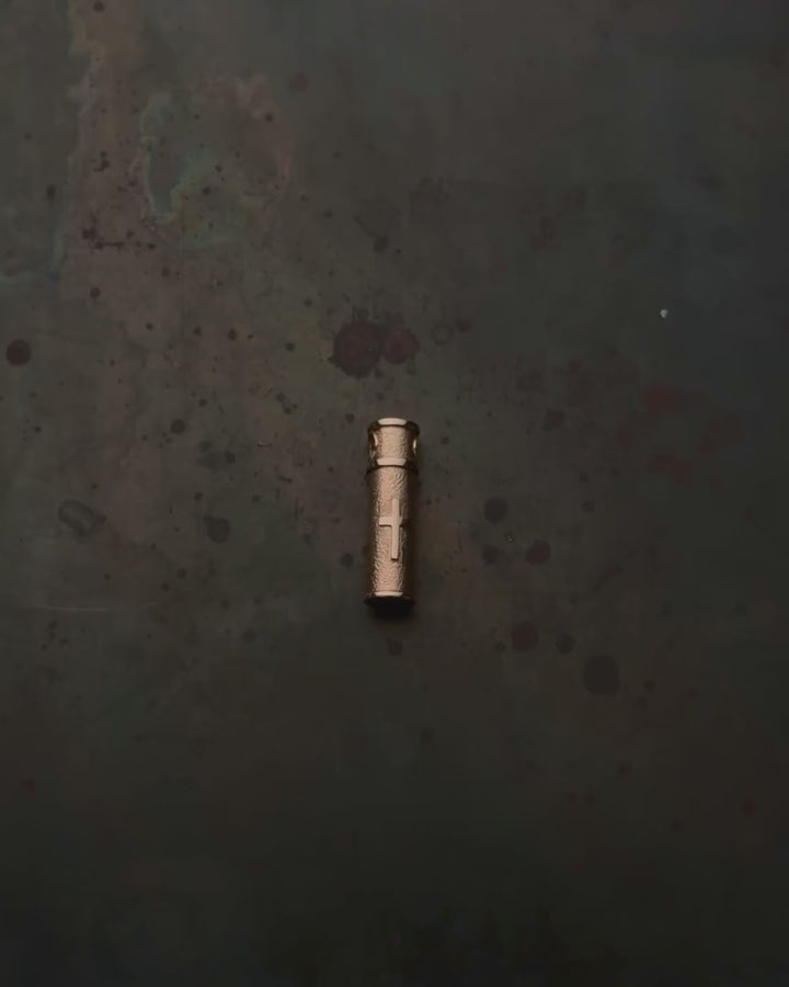 14k rose gold pendant RELIQUARY WITH THE CROSS