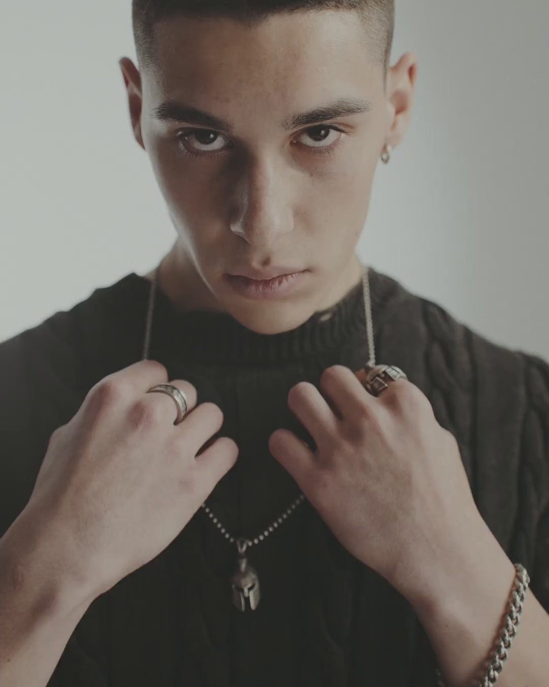 SPARTAN HELMET silver ring