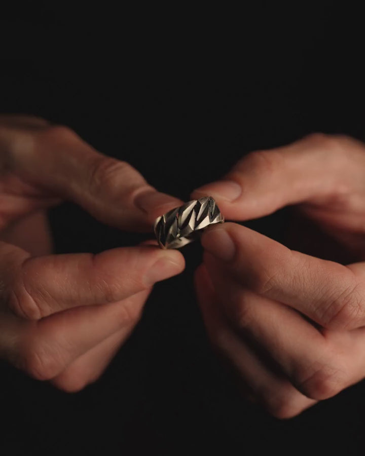 Silver ring CUBAN CHAIN