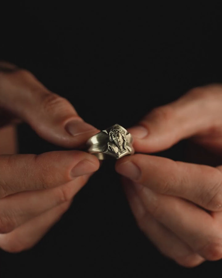 SAVIOR CHRIST JESUS silver ring