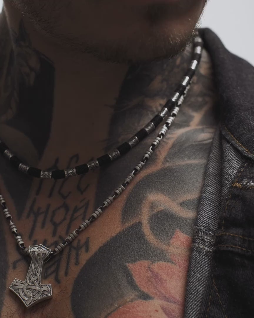 Silver pendant HAMMER WITH SHIELD OF YGGDRASI